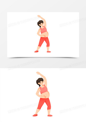 孕妇瑜伽动作卡通图片