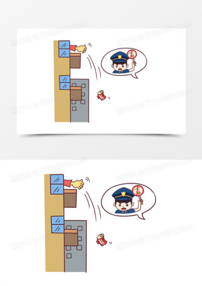 禁止高空抛物图片警示牌