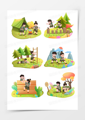 夏令营海报背景图片素材高清