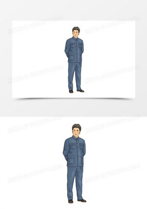 中山装男子元素290刘胡兰历史人物素材1281一组卡通手绘线描写实风