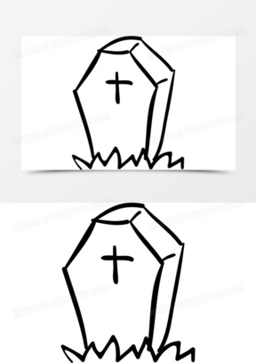 万圣节墓碑棺材形交叉图标