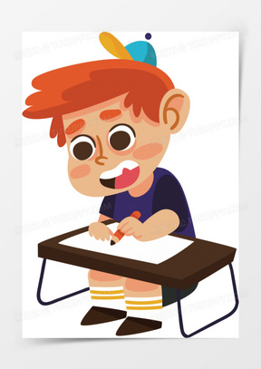 做作业图片可爱_写作业矢量图素材下载_熊猫办公