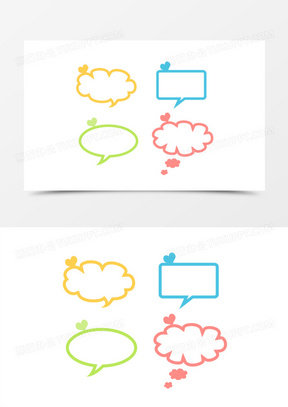 一组卡通简约聊天对话框元素