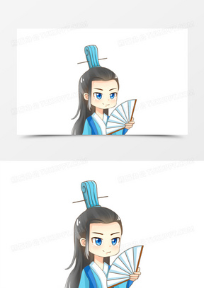 手绘卡通古风男生头像素材