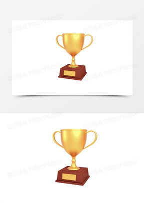 c4d立体金属质感奖杯素材