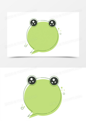 一组可爱卡通小动物对话框之小青蛙边框免抠元素