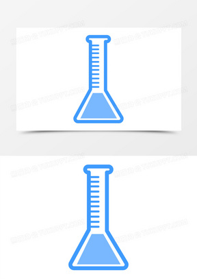 蓝色卡通量筒素材