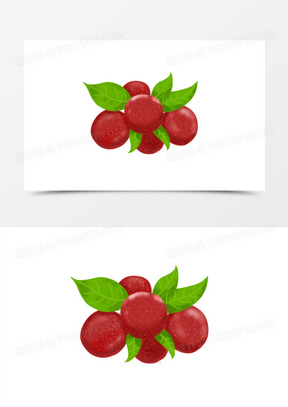 手绘卡通夏天水果杨梅元素