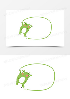 卡通可爱小青蛙边框元素201手绘卡通青蛙边框素材50卡通小青蛙边框