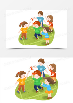 趣味游戏丢沙包图片卡通