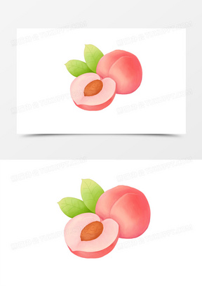 卡通手绘桃子插画免抠素材