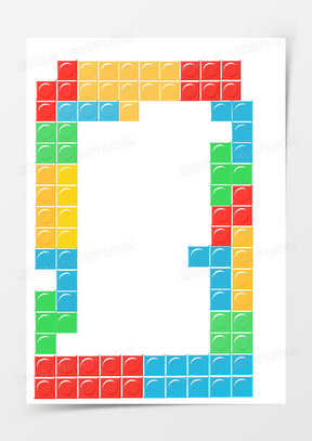 手绘乐高积木风边框素材