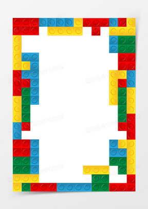 手绘矢量乐高边框插画元素