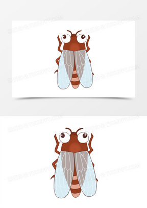 手绘卡通蝉元素