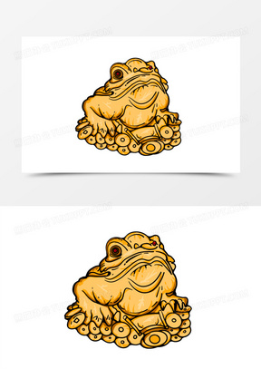 卡通财富象征金蟾素材31手绘国潮风金蟾免抠元素10卡通吉祥之物金蟾
