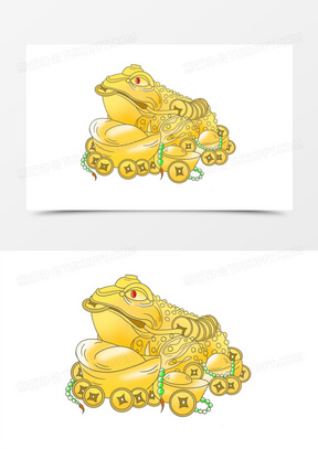 卡通财富象征金蟾素材31手绘国潮风金蟾免抠元素10卡通吉祥之物金蟾