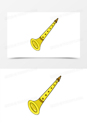 一组卡通线描风西洋乐器套图合集之小号元素