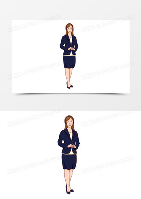 手绘卡通客服服务员元素