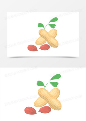 一组卡通矢量坚果干果套图合集之花生素材