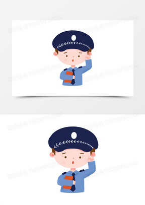 卡通q版各行业人物入党宣誓套图之警察宣誓元素