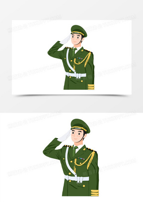 卡通陆军男军人陆军免抠元素