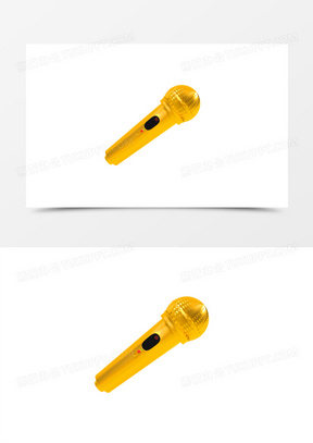 c4d立体仿真金色话筒素材