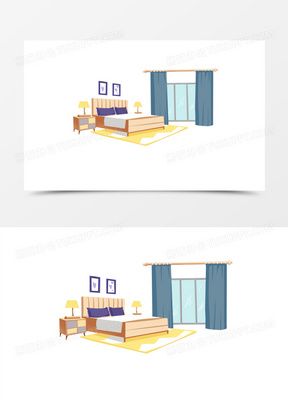 整洁的房间卡通图片可爱版下载_熊猫办公