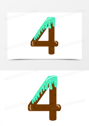 一组可爱一到十二巧克力数字套图之数字四设计180一组可爱一到十二