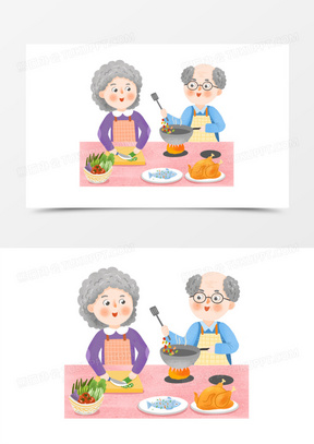 奶奶做饭的简笔画图片图片