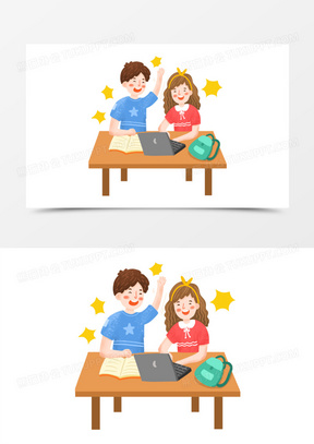 卡通文明礼仪套图合集元素之节约粮食元素1232251手绘卡通小学生小组