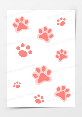 卡通手绘可爱的猫爪底纹素材