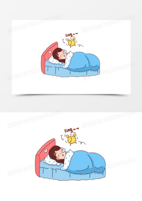 早上起床图片卡通简单_起床图片简笔画带颜色下载_熊猫办公