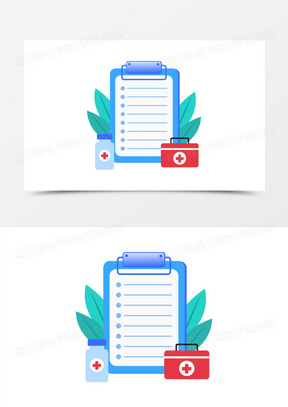 手绘风医疗体检报告素材