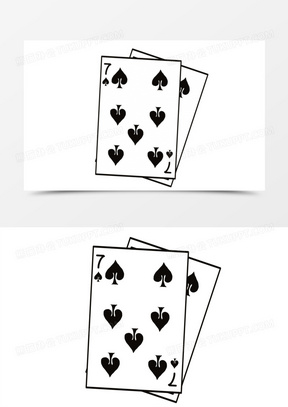 扁平简约梅花七扑克牌元素