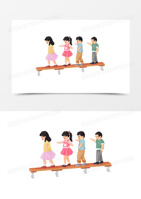幼儿园平衡木简笔画图片