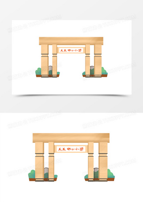 学校大门卡通简笔画图片