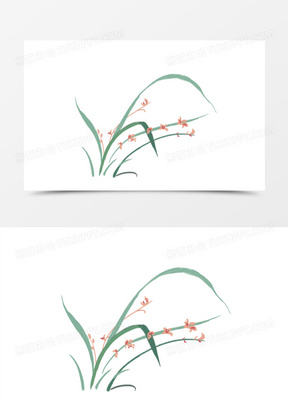 手绘素雅植物兰花草素材