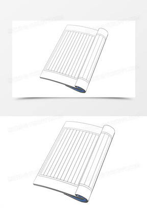 手绘古代空白书页边框元素