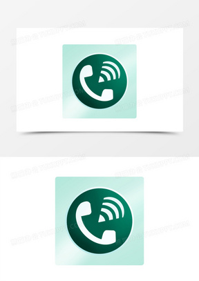 绿色手绘语音通话图标素材