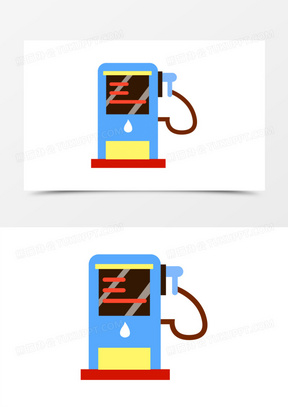一组扁平风加油站图标套图合集之蓝色加油箱