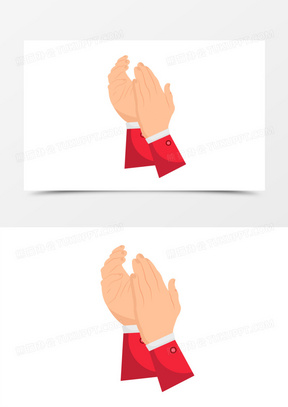 手绘矢量卡通拍手素材