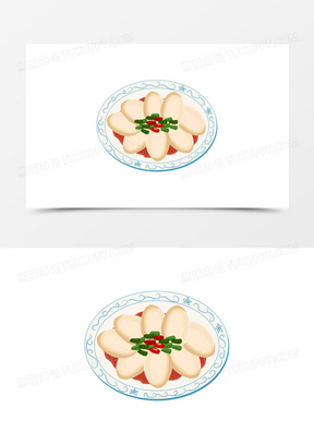 卡通矢量中式菜肴免抠元素
