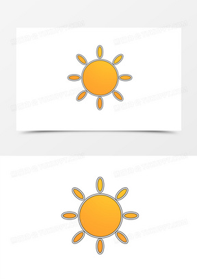 手绘卡通免抠天气套图之晴天贴纸素材