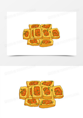 卡通手绘酿豆腐免抠元素