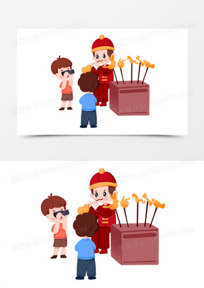 吹糖人170卡通蓝色线描儿童简笔吃棒棒糖人物素材80手绘卡通画糖人