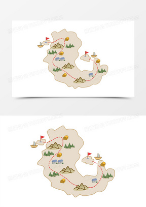 卡通地图图片简单好看