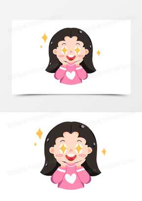 素材40卡通手绘可爱好耶表情包素材90手绘男子穿着西装比耶开心元素60