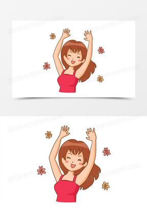 手绘卡通兴奋表情免抠元素