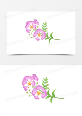 手绘卡通紫薇花朵免抠元素