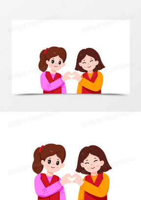 比心手势图片可爱动漫版